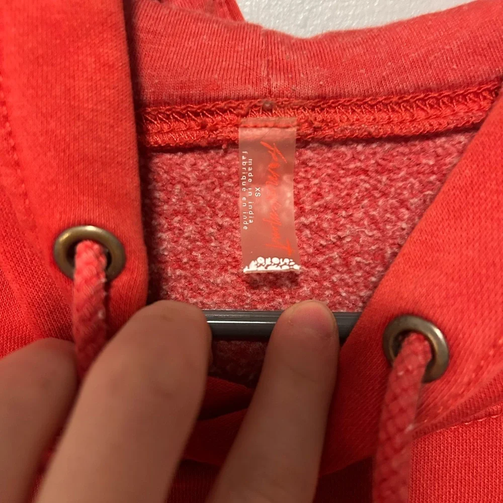 Free people sprint to the finish hoodie red womens xs - Picture 2 of 3